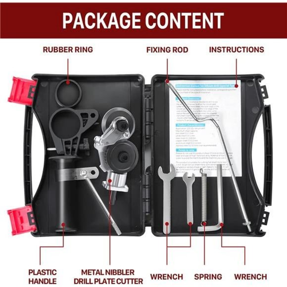 Electric Drill Plate Cutter, Universal Metal Nibbler Drill Attachment w/ Adapter - Picture 2 of 12